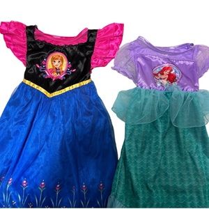 Disney Frozen and Princess Play Costume Dresses. Size 2T. Bundle of 2 dresses.